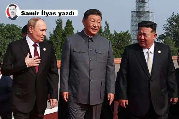 Rusya Devlet Başkanı Vladimir Putin, Çin Devlet Başkanı Şi Cinping ve Kuzey Kore lideri Kim Jong-un, 3 Eylül'de Pekin'de Japonya'ya karşı kazanılan zaferin ve 2. Dünya Savaşı'nın sona ermesinin 80. yıldönümü anısına düzenlenen askeri geçit töreninden önce bir araya geldiler (AFP)