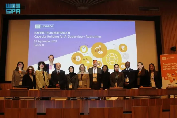 Participants are seen at the roundtable talks in Paris on Tuesday. (SPA)
