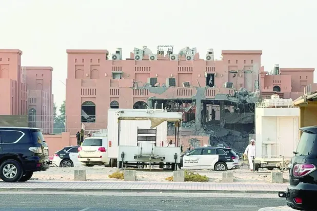 المبنى الذي استهدفته الغارات الإسرائيلية بالعاصمة القطرية الدوحة يوم 9 سبتمبر الماضي (رويترز)