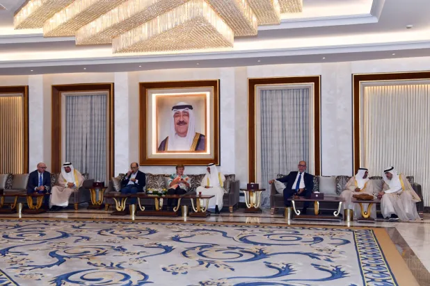 غورغييفا لدى وصولها إلى الكويت (إكس)