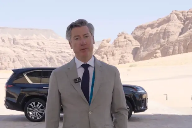 بنديكت فرانك الرئيس التنفيذي لـ«مؤتمر ميونيخ للأمن» في العلا (حساب فرانك على «إكس»)