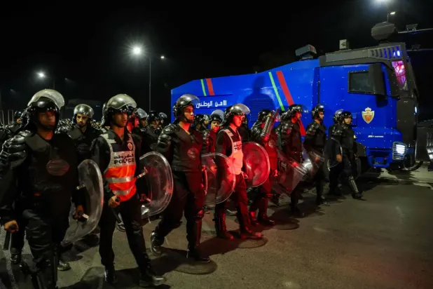 Salé kentinde güvenliği sağlamak için yapılan takviyelerinden (AFP)