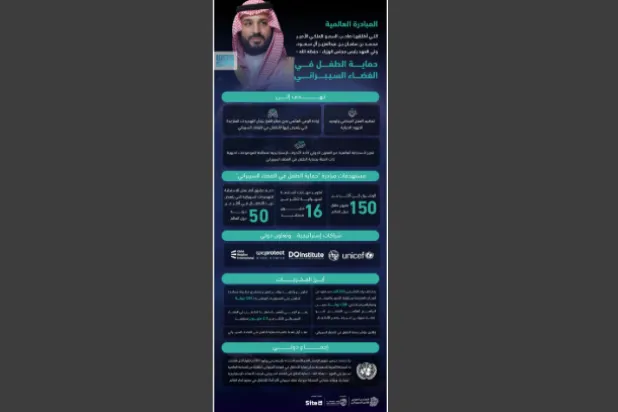 تهدف المبادرة إلى تعظيم العمل الجماعي وتوحيد الجهود الدولية وزيادة الوعي العالمي بشأن التهديدات التي يتعرض لها الأطفال في الفضاء السيبراني (واس)