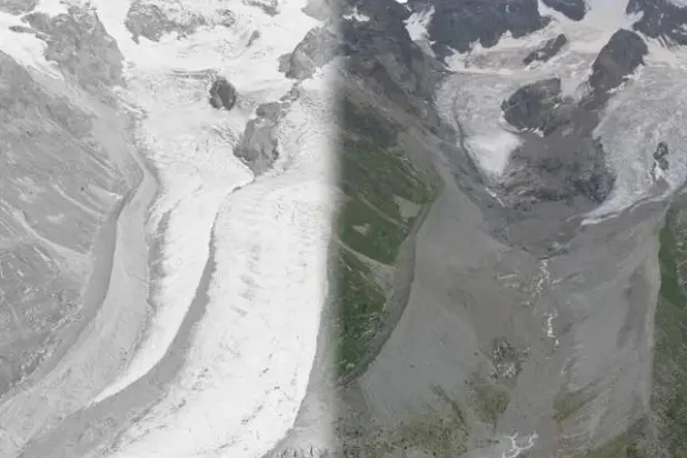 صورة توضح التغيير الذي طرأ على النهر (أ.ب)