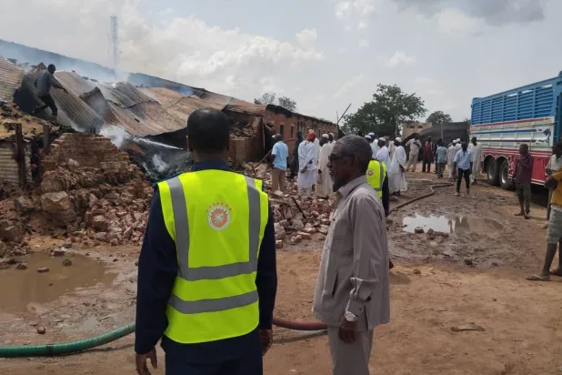 متداولة على وسائط التواصل الاجتماعي لجانب من الدمار الذي ألحقته مسيَّرات «الدعم السريع» في مدينة الأُبيّض بإقليم كردفان