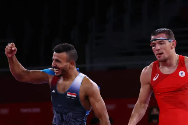 المصارع المصري محمد إبراهيم «كيشو» (رويترز) 