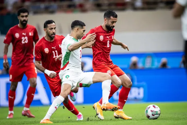 من المباراة التي جمعت المغرب والبحرين (بي إن الرياضية) 