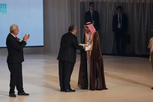 Expo 2030 Riyadh officially received the Bureau International des Expositions (BIE) flag during the closing ceremony of Expo 2025 Osaka. (SPA)