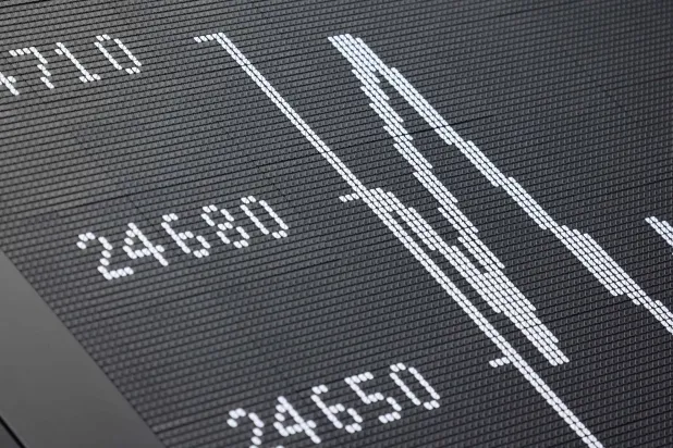 مؤشر الأسهم الألماني «داكس» في بورصة فرانكفورت (أ.ف.ب)