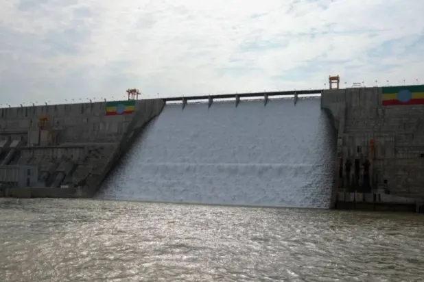 سد النهضة الإثيوبي بعد تدشينه (إ.ب.أ)