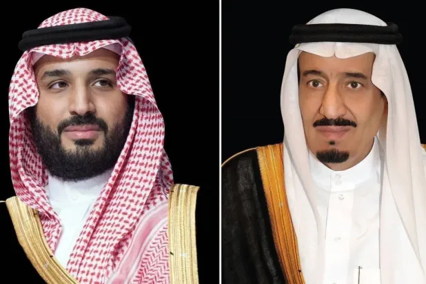 Custodian of the Two Holy Mosques King Salman bin Abdulaziz Al-Saud and Prince Mohammed bin Salman, Crown Prince and Prime Minister. (SPA)
