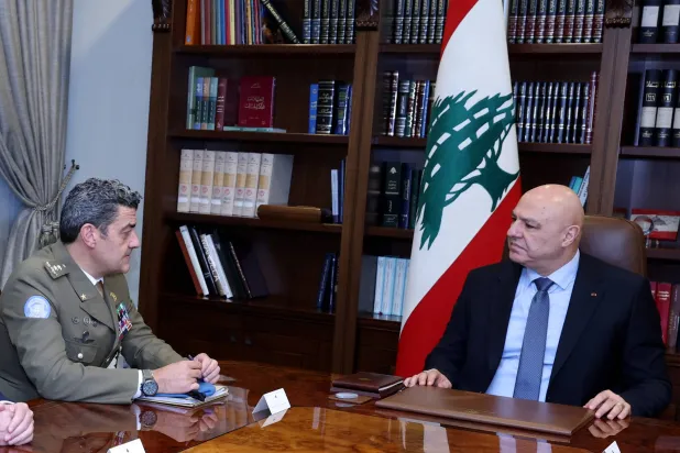 رئيس الجمهورية جوزيف عون مستقبلاً قائد «اليونيفيل» (الرئاسة اللبنانية)
