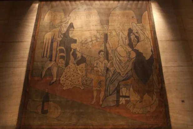 File Photo: A 19-by-20-foot theater curtain "Le Tricorne" painted by Pablo Picasso hangs at the Four Seasons restaurant in New York City, April 1, 2014. REUTERS/Mike Segar 