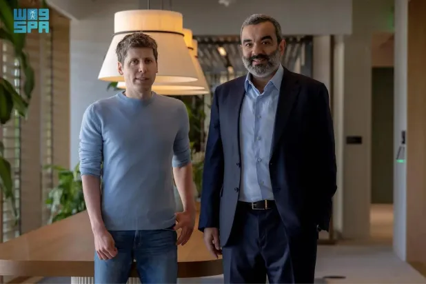 Saudi Minister of Communications and Information Technology, Abdullah Alswaha, met with OpenAI CEO Sam Altman. (SPA)