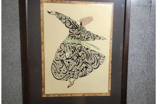 لوحات بالخط العربي تجسد المولوية (الشرق الأوسط)