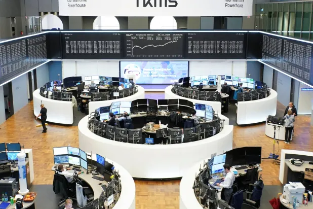 مؤشر الأسهم الألماني «داكس» في بورصة فرانكفورت (رويترز)