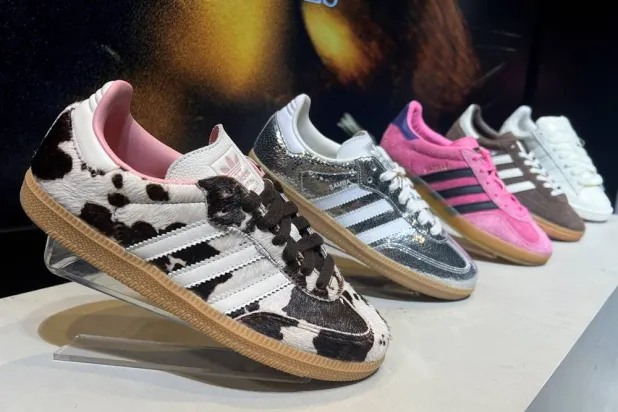 Adidas products are displayed at the company headquarters in Herzogenaurach, Germany March 5, 2025. (Reuters)