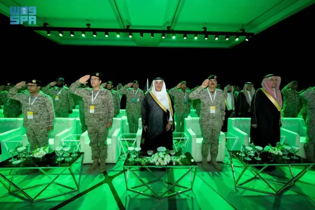 Saudi Assistant Minister of Defense for Executive Affairs Dr. Khaled bin Hussein Al-Biyari and other officials are seen at the inauguration on Tuesday. (SPA)