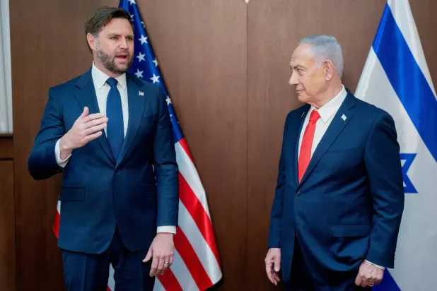 ABD Başkan Yardımcısı J.D. Vance, Kudüs'te İsrail Başbakanı Binyamin Netanyahu ile ortak basın toplantısı düzenledi. (AP)