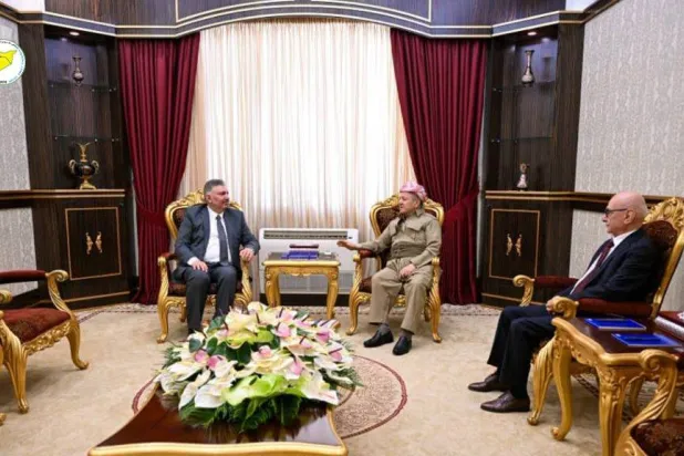 اجتماع مسعود بارزاني مع المسلط قرب أربيل (مسد)