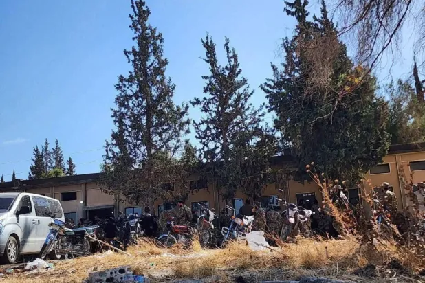 Photo circulating of Katibat al-Ghuraba camp in Harem, Idlib countryside, Syria