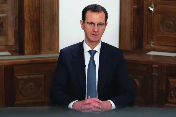 الرئيس السوري المخلوع بشار الأسد في صورة تعود إلى فبراير عام 2023 (سانا - د.ب.أ)