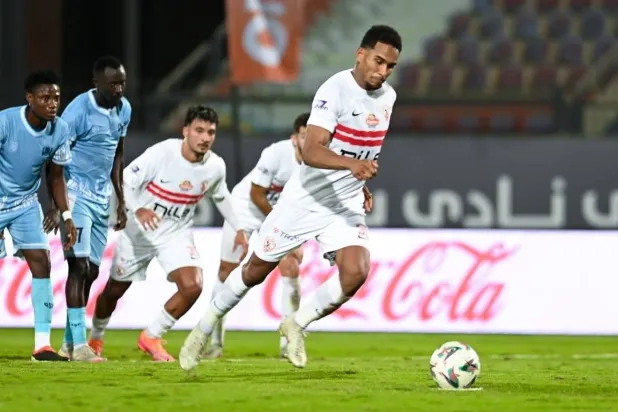 سيف الدين الجزيري لحظة تسجيله هدف الفوز للزمالك (نادي الزمالك)