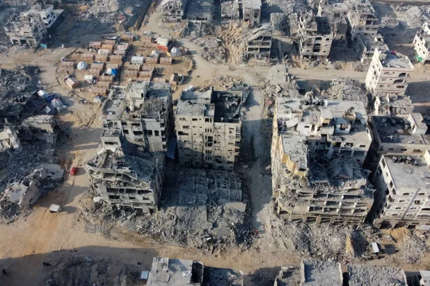 Drone image shows destruction in a residential neighborhood in Gaza City – Reuters
