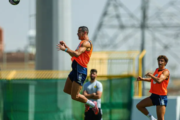 رونالدو خلال تدريبات النصر الأخيرة (موقع النادي)