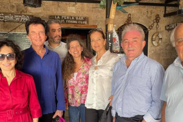 Jack Lang and his wife visit Byblos. Photo: Social media