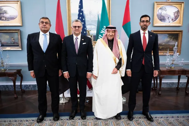 صورة نشرها بولس على حسابه بمنصة «إكس» لجانب من اجتماع ممثلي الرباعية