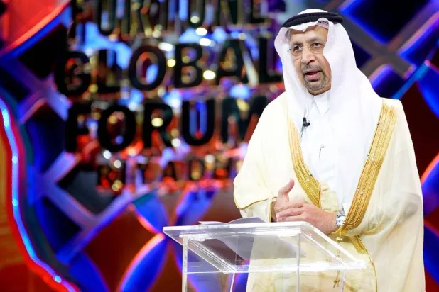 وزير الاستثمار السعودي المهندس خالد الفالح تحدّث في افتتاح منتدى «فورتشن» (تصوير: تركي العقيلي)