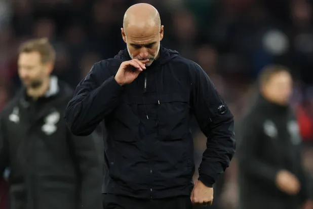 جوسيب غوارديولا المدير الفني لفريق مانشستر سيتي (إ.ب.أ)