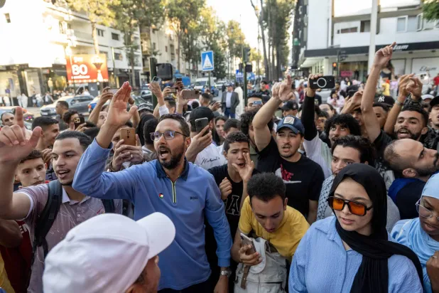 جانب من احتجاجات «جيل زد 212» في العاصمة الرباط (إ.ب.أ)