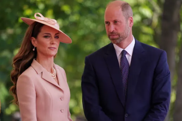 Britain's Kate, Princess of Wales and Prince William join Britain's King Charles III and Queen Camilla to welcome French President Emmanuel Macron and his wife Brigitte to Windsor Castle in Windsor, England, Tuesday, July 8, 2025. Alberto Pezzali/Pool via REUTERS 