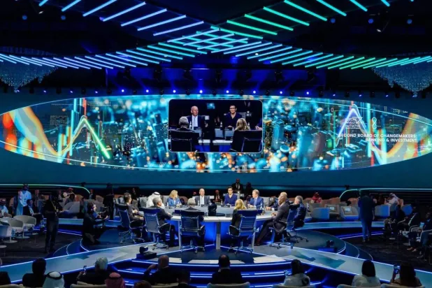 A panel discussion at FII in Riyadh. (Asharq Al-Awsat)