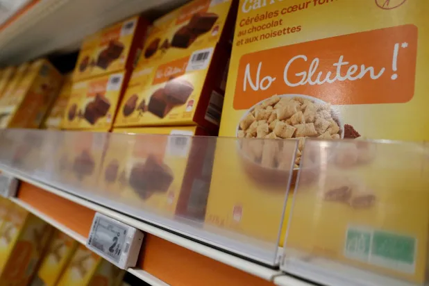 Bir hipermarketteki glütensiz ürünler (AFP)