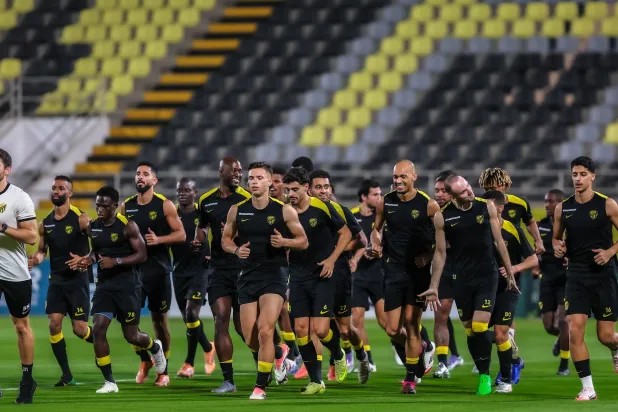 من استعدادات الاتحاد لملاقاة الخليج (موقع النادي)