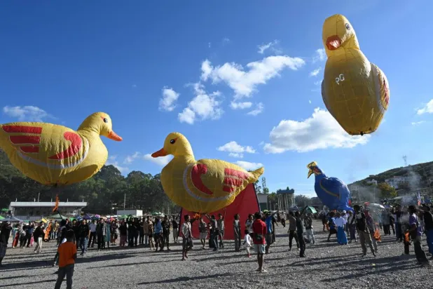 Bird-shaped hot air balloons released during the Tazaungdaing Lighting Festival in Taunggyi in Myanmar's northeastern Shan State. Sai Aung MAIN / AFP