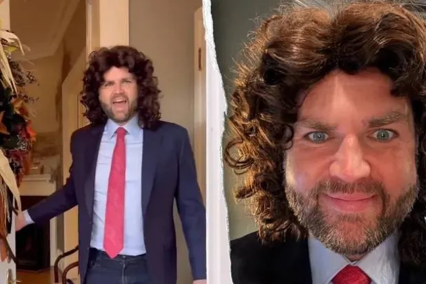 صورة مركبة تظهر فانس مرتدياً شعراً مستعاراً بمناسبة «هالوين» (إكس)