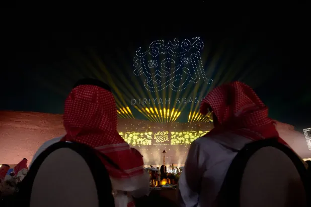 مشهد من حفل إطلاق «موسم الدرعية» في وادي صفار (تصوير: تركي العقيلي)