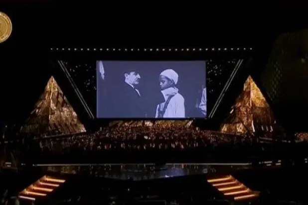 ظهور صورة حسين عبد الرسول خلال افتتاح المتحف المصري الكبير أمس بعد استعراض قصته