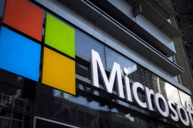 A Microsoft logo is seen on an office building in New York City in this July 28, 2015 file photo. REUTERS/Mike Segar//File Photo