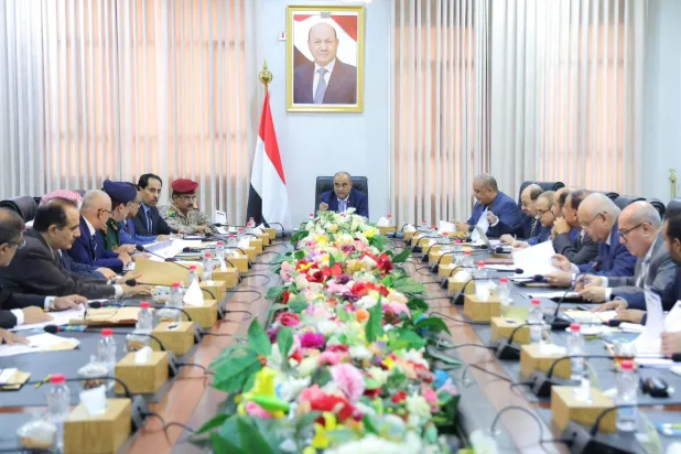 جانب من اجتماع سابق للحكومة اليمنية في مدينة عدن حيث العاصمة المؤقتة للبلاد (إكس)