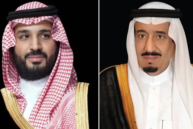 Custodian of the Two Holy Mosques King Salman bin Abdulaziz Al Saud and Prince Mohammed bin Salman bin Abdulaziz Al Saud, Crown Prince and Prime Minister. (SPA)
