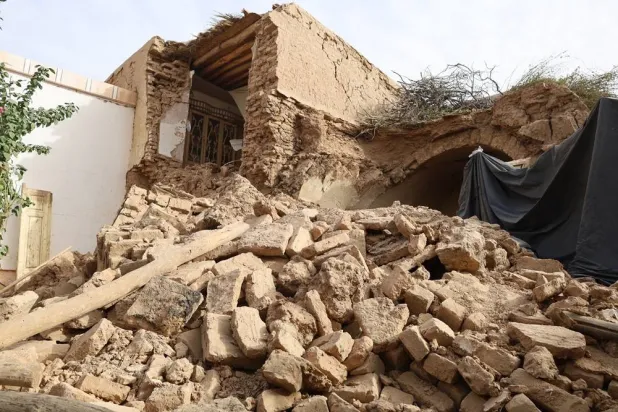 A view of a damaged building following an earthquake in Samangan, Afghanistan, 3 November 2025. (EPA)