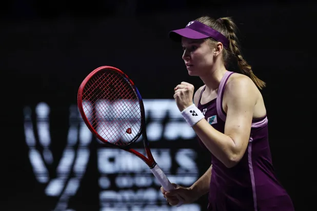 ريباكينا عاشت لحظات فرح أمس بفوزها القوي (رويترز)