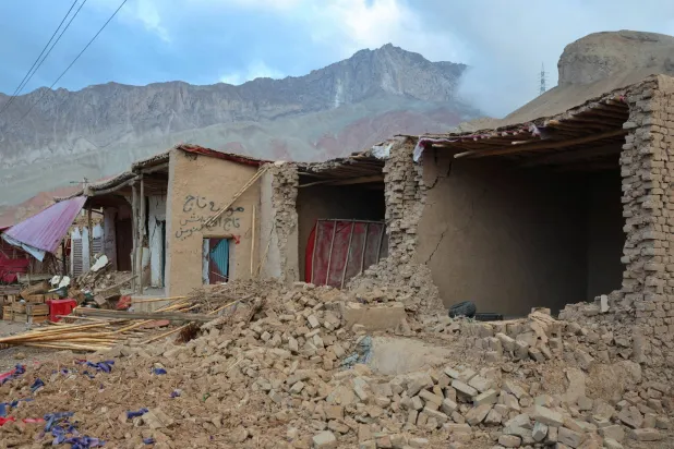 Damaged shops stand in ruin in the aftermath of an earthquake, in Samangan province, Afghanistan, November 4, 2025. (Reuters) 