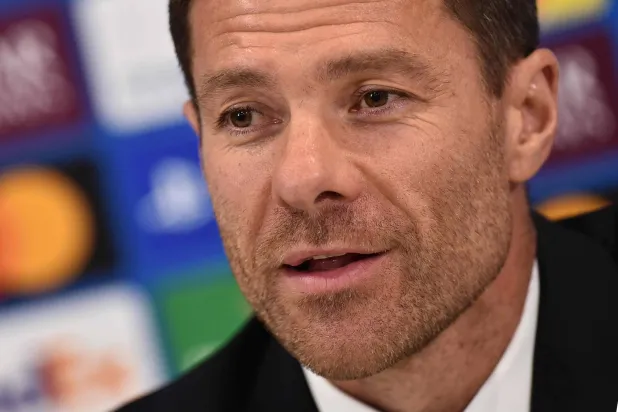 Real Madrid's Spanish coach Xabi Alonso attends a press conference at Anfield Stadium in Liverpool in northwest England, on November 3, 2025, on the eve of their UEFA Champions League league phase football match against Liverpool. (AFP)