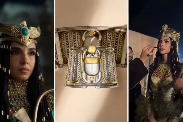 الممثلتان هدى المفتي وسلمى أبو ضيف خلال حفل الافتتاح ومجوهرات من عزة فهمي (إنستغرام)